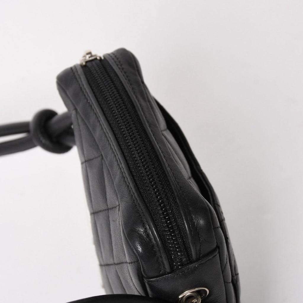 Chanel Mini Cambon Shoulder Bag Medium Pochette Black White Lambskin — view 5