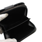 Prada Triangular Plate Bifold Wallet Zip Around Leather Black YM — view 6