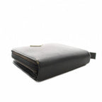 Prada Triangular Plate Bifold Wallet Zip Around Leather Black YM — view 3