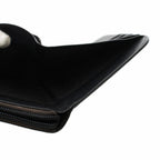 Prada Triangular Plate Bifold Wallet Zip Around Leather Black YM — view 5