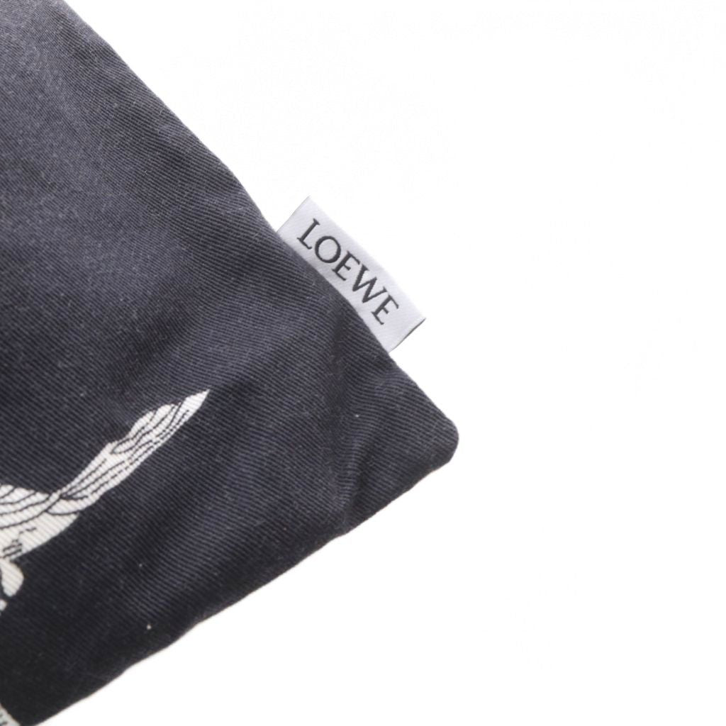 Loewe Paulas Ibiza Drawstring Pouch White Black — view 4