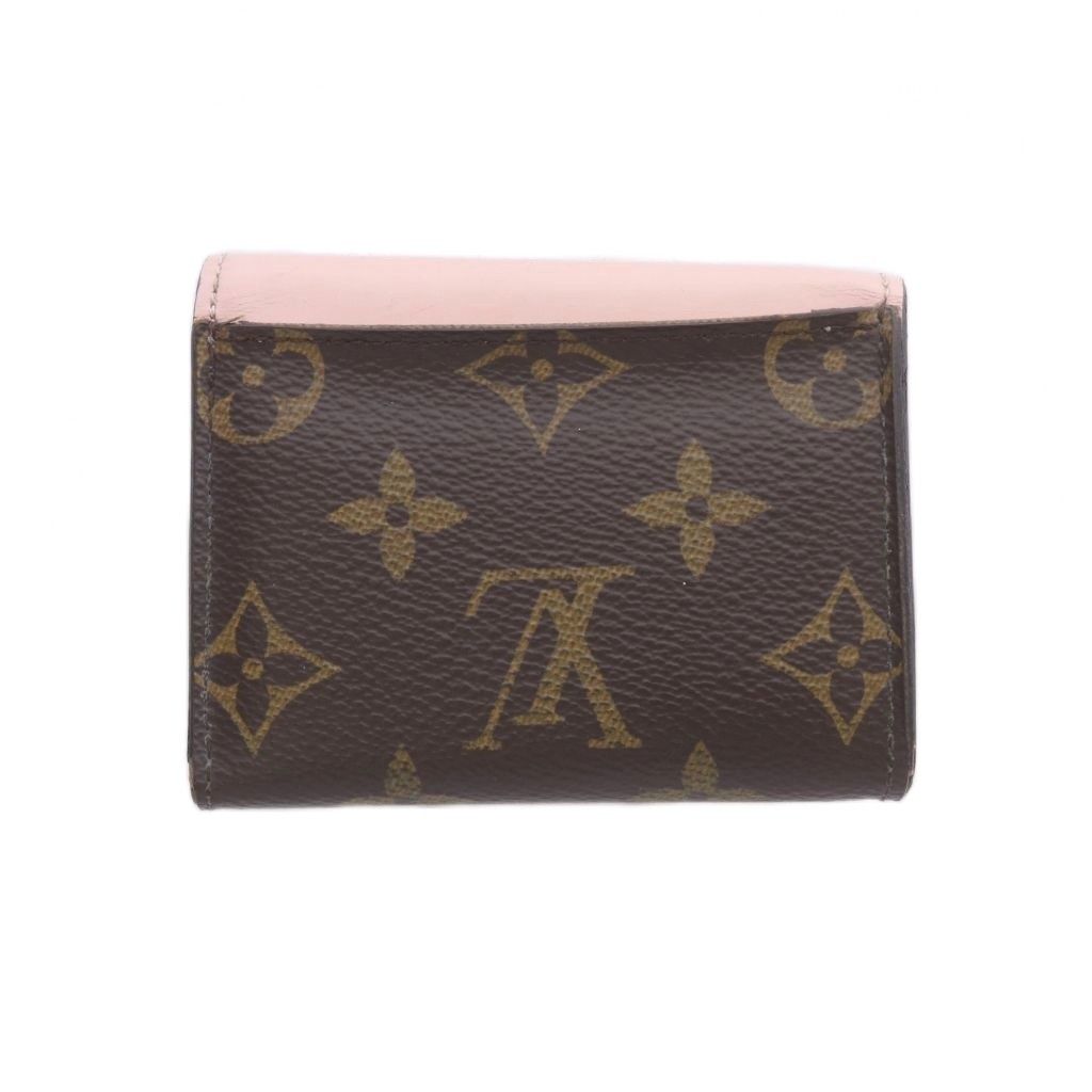 Louis Vuitton Portefeuille Zoe Trifold Wallet Brown Pink Snap Button Closure — view 2
