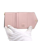 Louis Vuitton Portefeuille Zoe Trifold Wallet Brown Pink Snap Button Closure — view 5