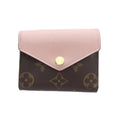 Louis Vuitton Portefeuille Zoe Trifold Wallet Brown Pink Snap Button Closure