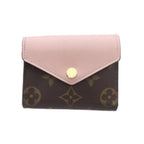 Louis Vuitton Portefeuille Zoe Trifold Wallet Brown Pink Snap Button Closure