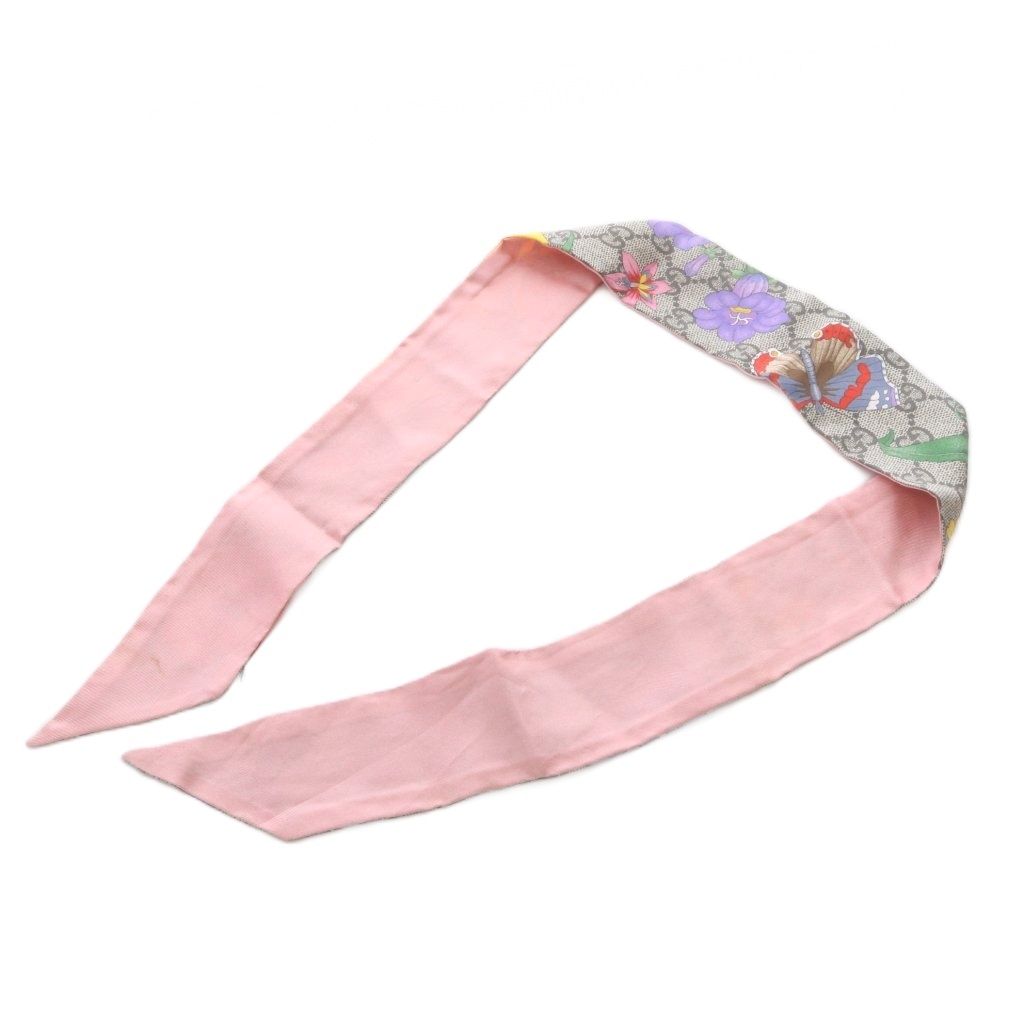 Gucci Scarf Neck Bow GG Flora Beige Pink — view 2