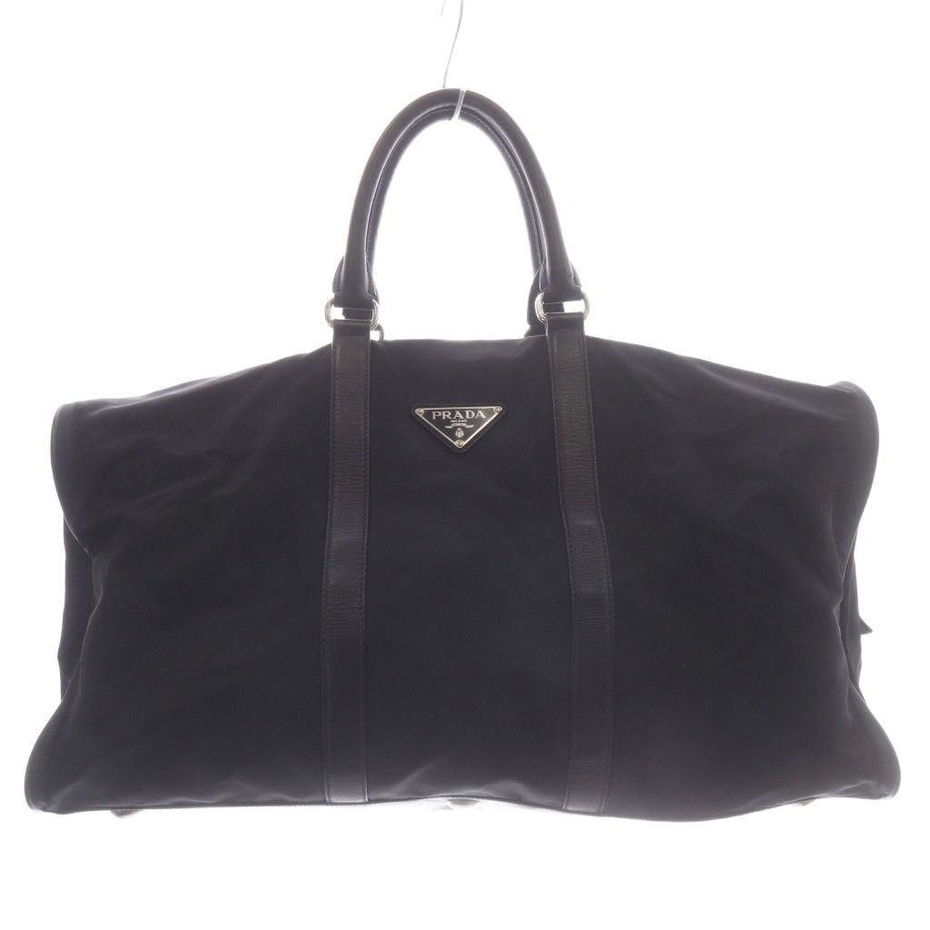 Prada Tessuto Plate Boston Bag Black