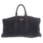 Prada Tessuto Plate Boston Bag Black