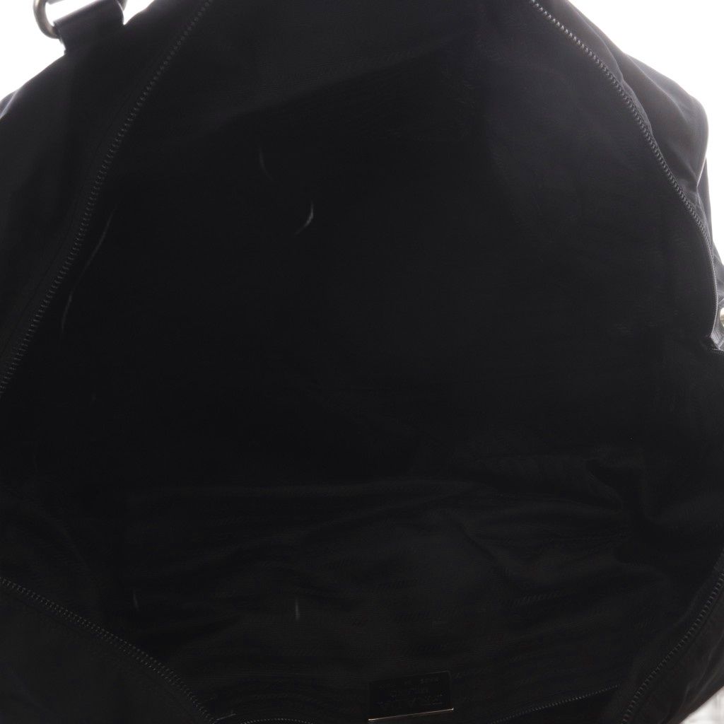 Prada Tessuto Plate Boston Bag Black — view 7