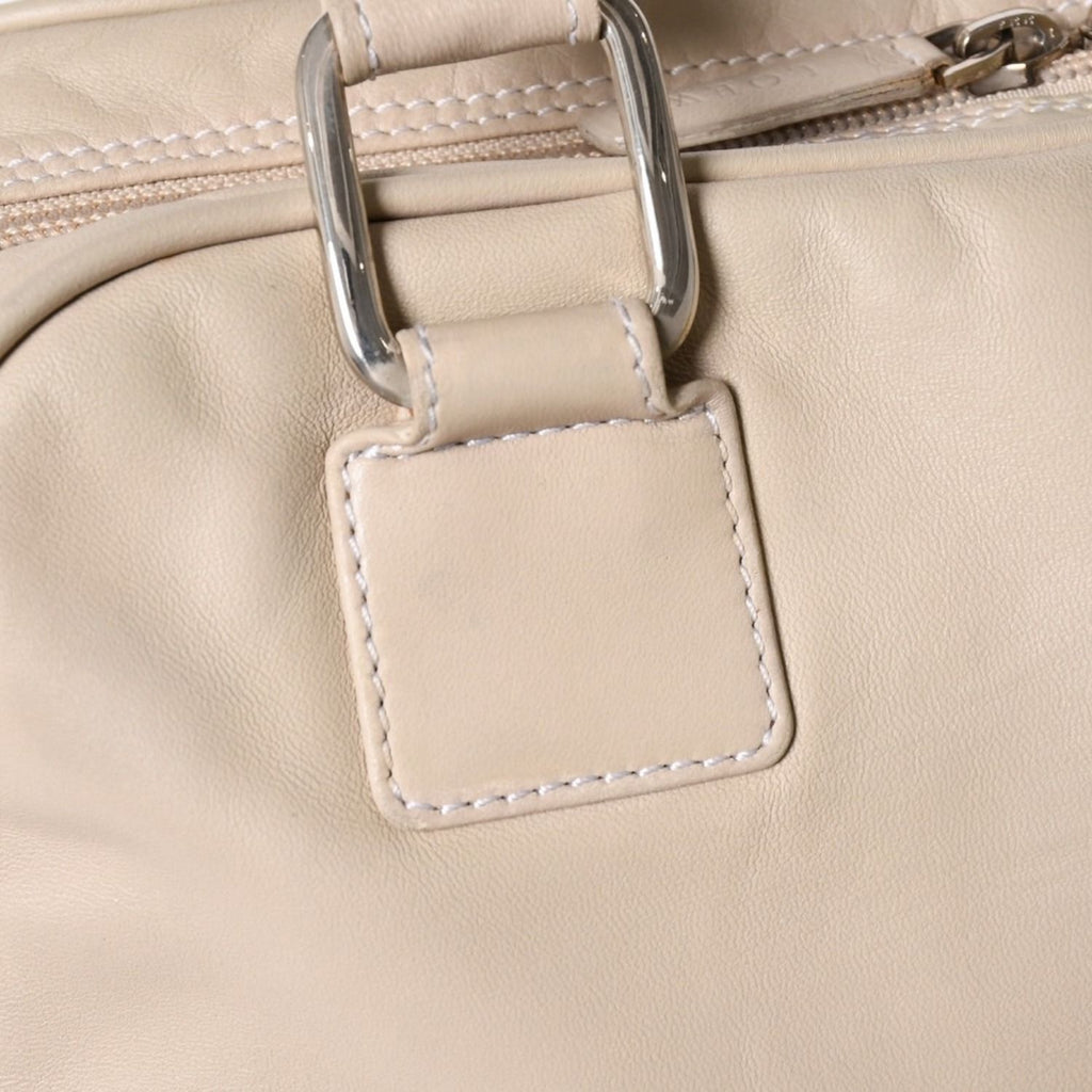 Loewe Anagram Tote Bag Side Pocket Leather Ivory Silver — view 5