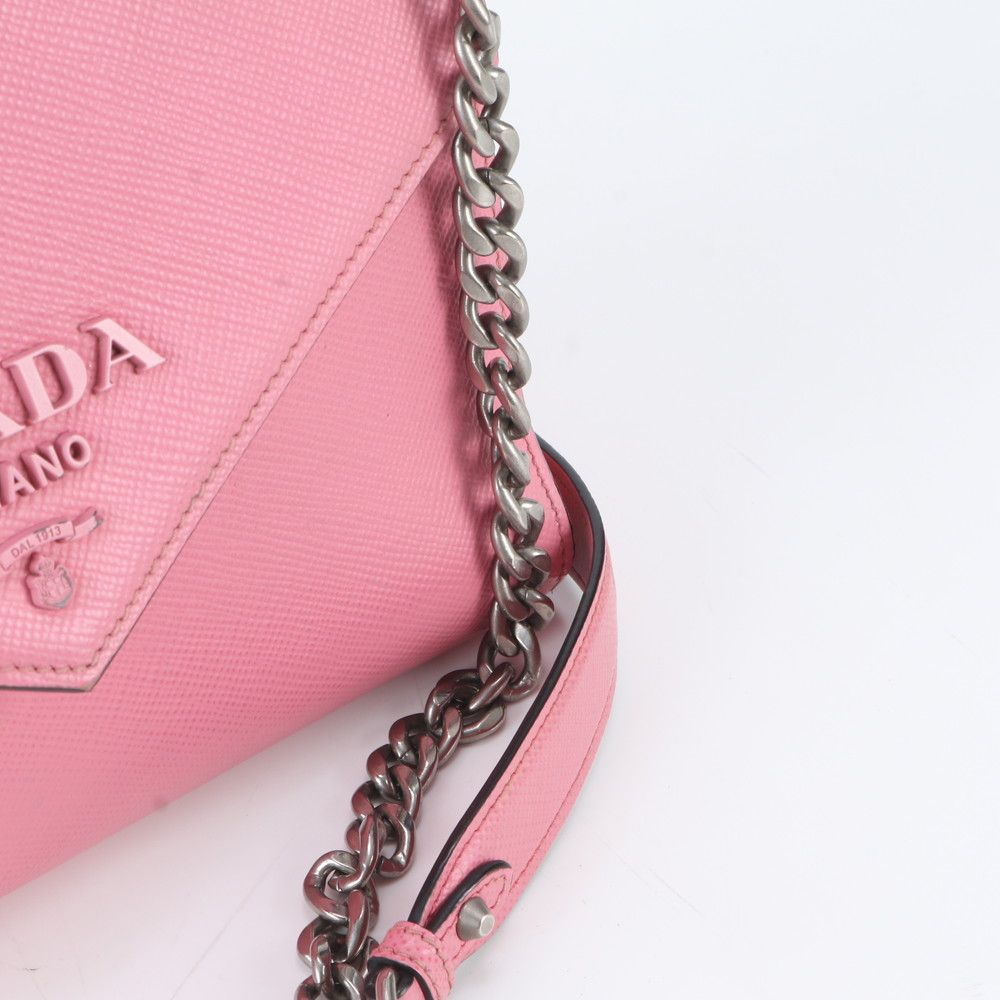 Prada Saffiano Leather 2-Way Chain Shoulder Bag Crossbody Tote — view 3