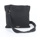 Prada White Tessuto Nylon Triangle Logo Leather Shoulder Bag Crossbody Messenger