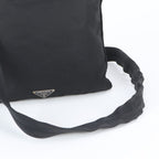 Prada White Tessuto Nylon Triangle Logo Leather Shoulder Bag Crossbody Messenger — view 2