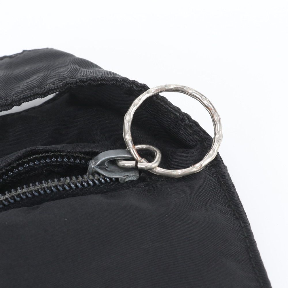 Prada White Tessuto Nylon Triangle Logo Leather Shoulder Bag Crossbody Messenger — view 9