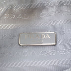Prada White Tag Tessuto Nylon Triangle Logo Leather Shoulder Bag — view 8