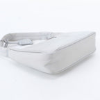 Prada White Tag Tessuto Nylon Triangle Logo Leather Shoulder Bag — view 5