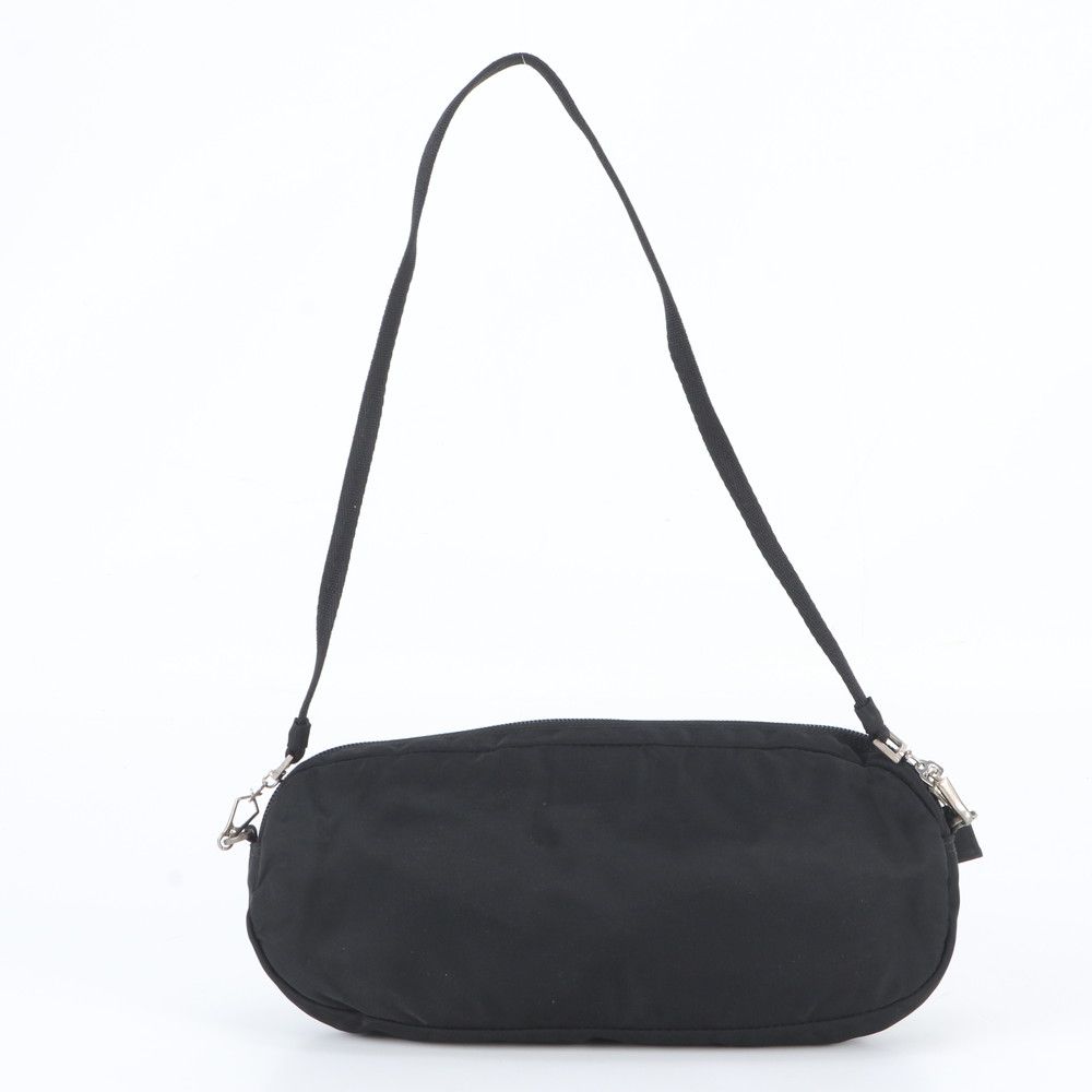 Prada White Tessuto Nylon Triangle Logo Shoulder Bag Po — view 3