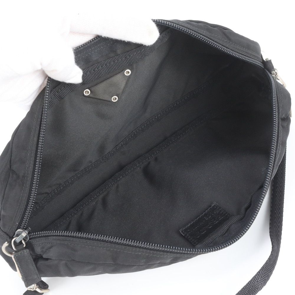 Prada White Tessuto Nylon Triangle Logo Shoulder Bag Po — view 7