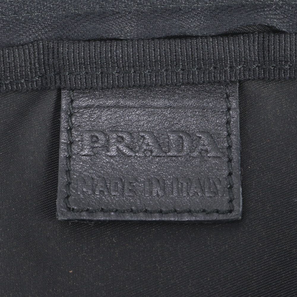 Prada White Tessuto Nylon Triangle Logo Shoulder Bag Po — view 8