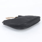 Prada White Tessuto Nylon Triangle Logo Leather Shoulder Bag — view 5