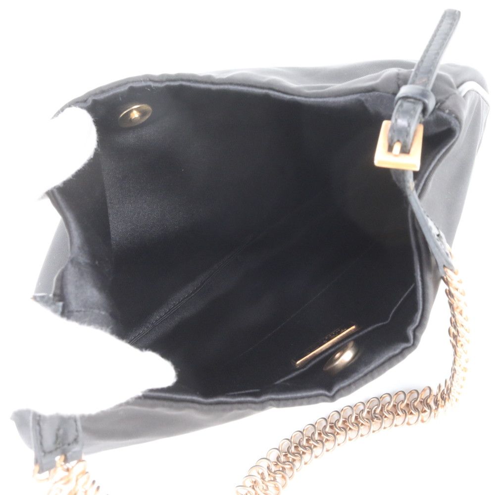 Prada White Tessuto Nylon Triangle Logo Leather Shoulder Bag — view 7