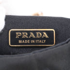 Prada White Tessuto Nylon Triangle Logo Leather Shoulder Bag — view 8