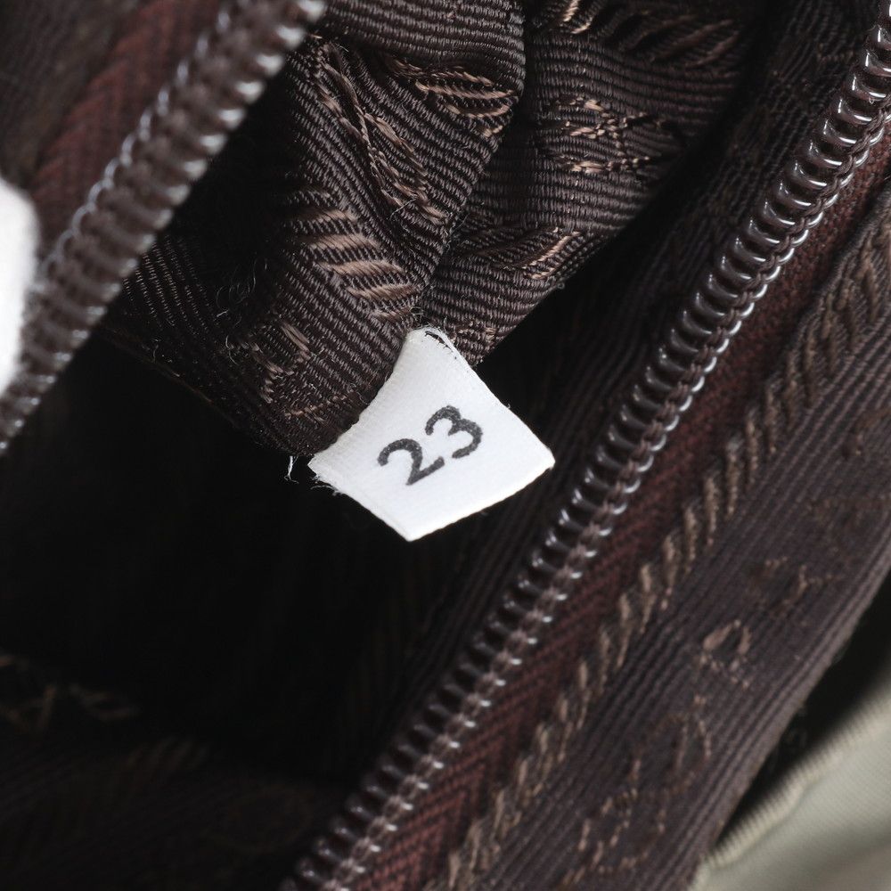 Prada White Tessuto Nylon Triangle Logo Leather Backpack — view 9