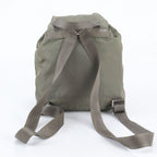Prada White Tessuto Nylon Triangle Logo Leather Backpack — view 3