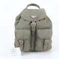 Prada White Tessuto Nylon Triangle Logo Leather Backpack