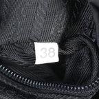 Prada White Tessuto Nylon Triangle Logo Leather Backpack — view 8