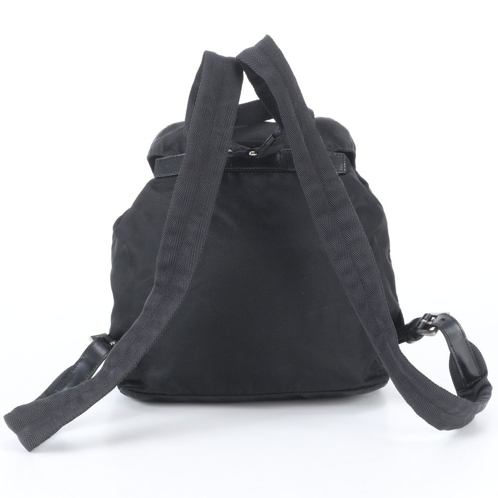 Prada White Tessuto Nylon Triangle Logo Leather Backpack — view 2