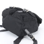 Prada White Tessuto Nylon Triangle Logo Leather Backpack — view 3