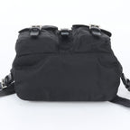 Prada White Tessuto Nylon Triangle Logo Leather Backpack — view 5