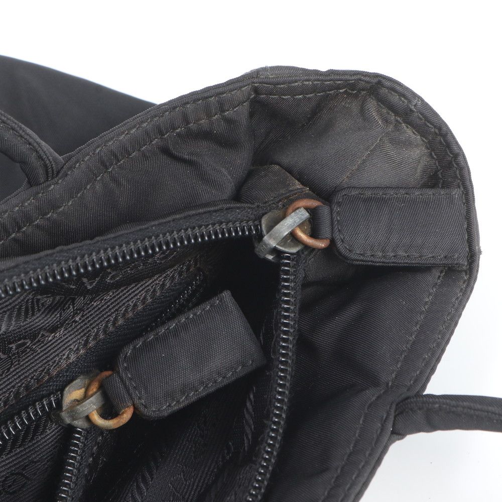 Prada White Tessuto Nylon Triangle Logo Tote Shoulder Hand — view 8