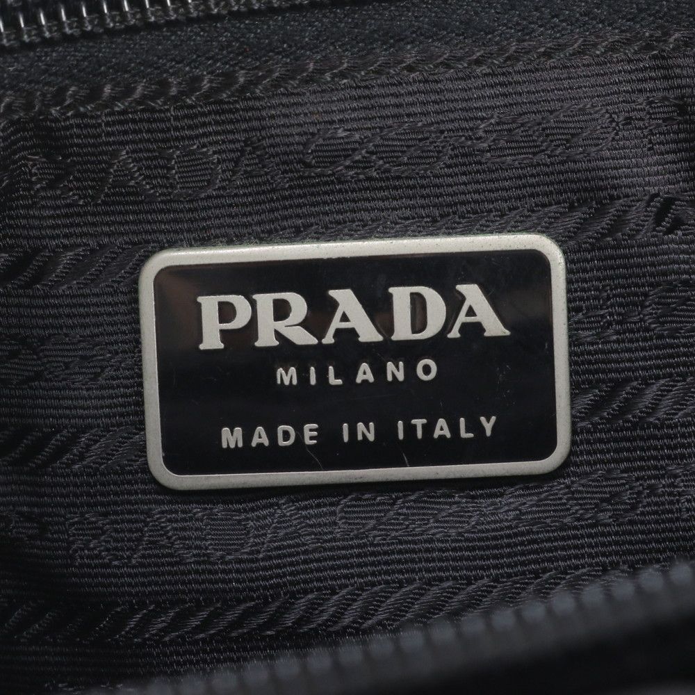Prada White Tessuto Nylon Triangle Logo Tote Shoulder Hand — view 9