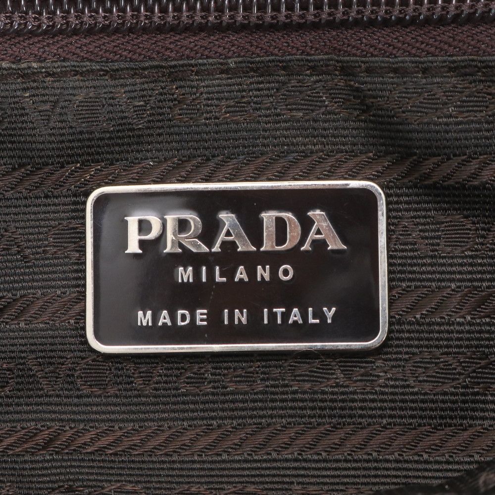 Prada White Tessuto Nylon Triangle Logo Leather Backpack — view 8