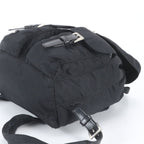 Prada White Tessuto Nylon Triangle Logo Leather Backpack — view 4