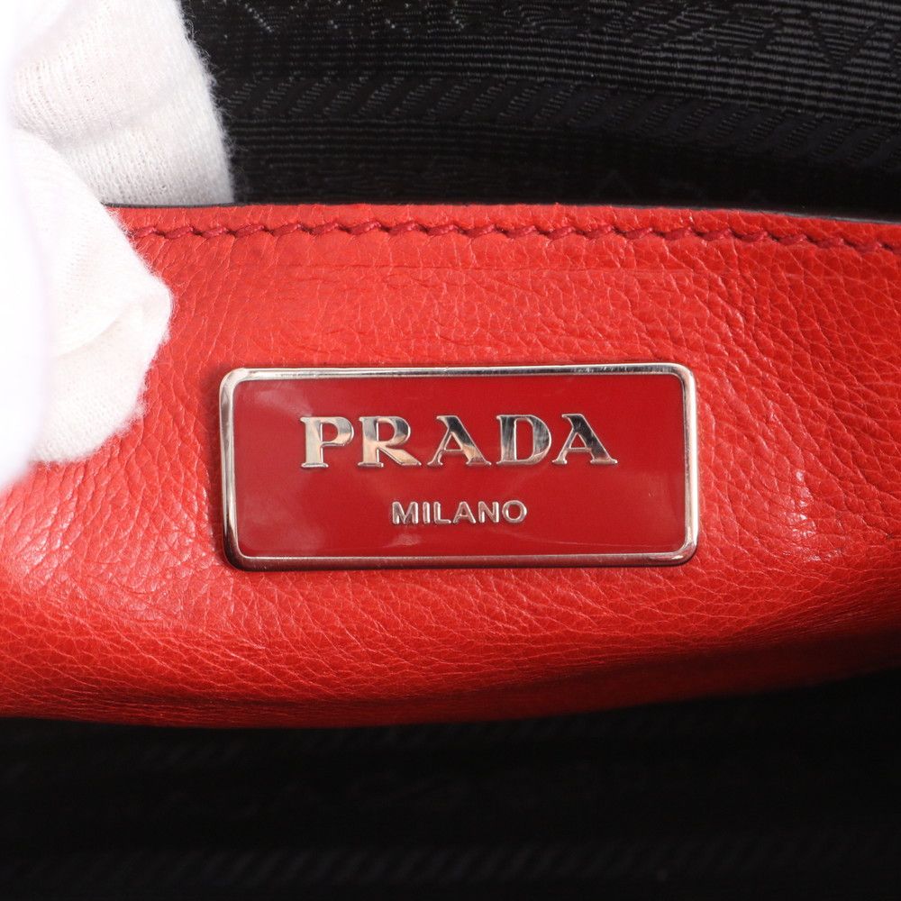 Prada Included White Triangle Logo Leather 2-Way Shoulder Bag Crossbody — view 9