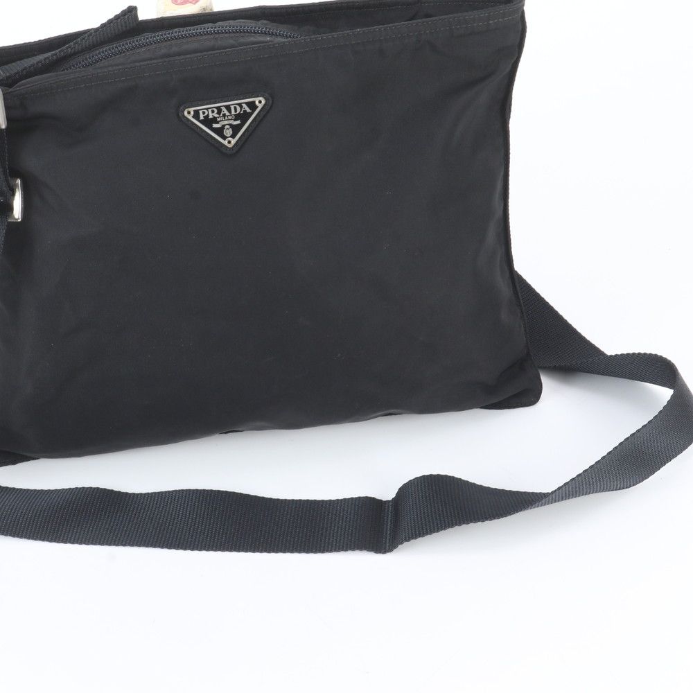 Prada White Tessuto Nylon Triangle Logo Shoulder Bag Crossbody Messenger — view 2