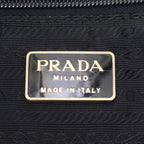 Prada White Tessuto Nylon Triangle Logo Croco Embossed Leather Tote Shoulder — view 8