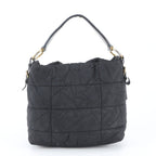 Prada White Tessuto Nylon Triangle Logo Quilted Leather Shoulder Bag — view 3