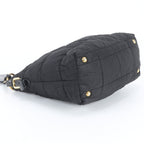 Prada White Tessuto Nylon Triangle Logo Quilted Leather Shoulder Bag — view 5