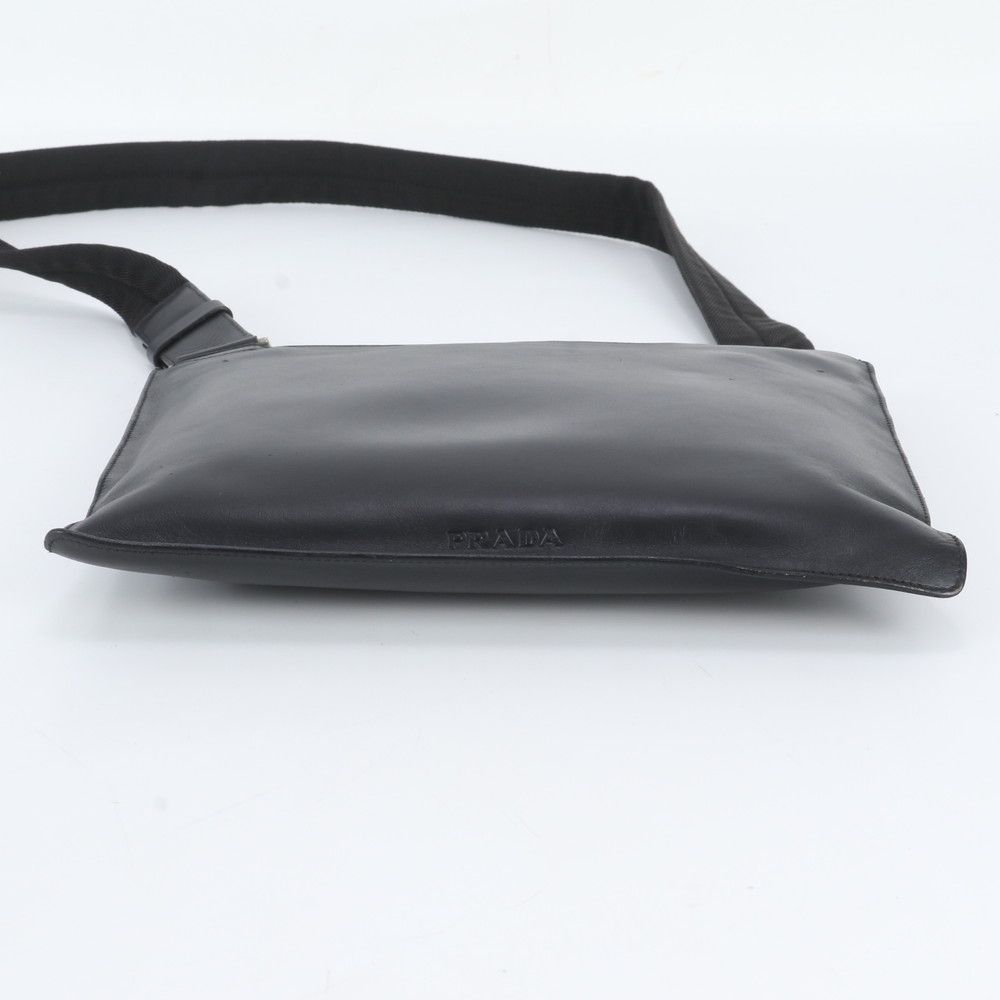 Prada White Tag Leather Shoulder Bag Crossbody Messenger Business Tote — view 6