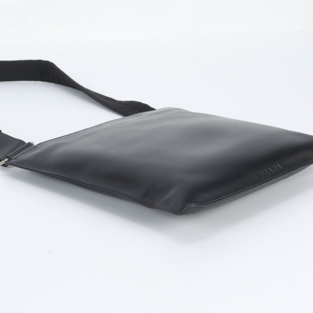 Prada White Tag Leather Shoulder Bag Crossbody Messenger Business Tote — view 5