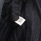 Prada White Tessuto Nylon Triangle Logo Chain Shoulder Leather Backpack — view 9