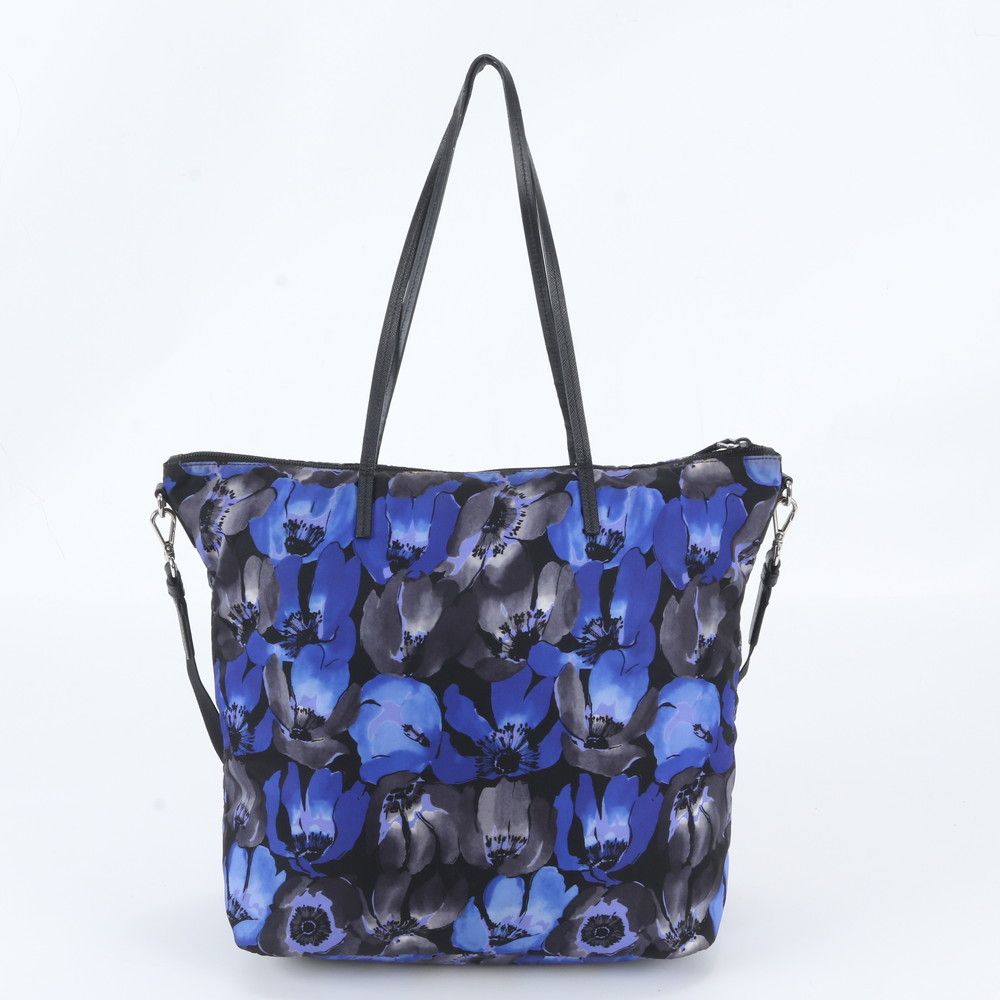 Prada Tessuto Nylon Triangle Logo Leather 2-Way Shoulder Bag Tote — view 4