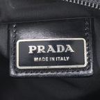 Prada White Tessuto Nylon Triangle Logo Leather Shoulder Bag Crossbody Tote — view 8