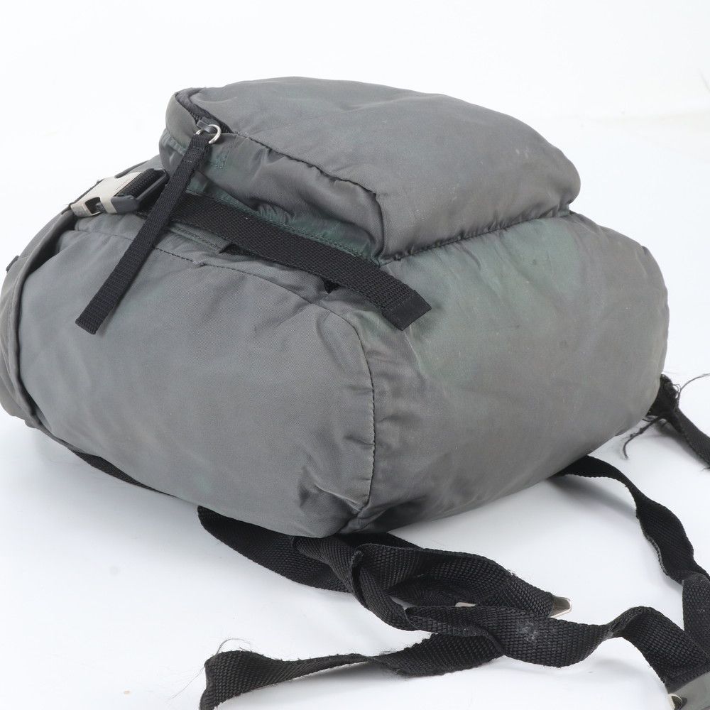Prada White Tessuto Nylon Triangle Logo Backpack — view 5