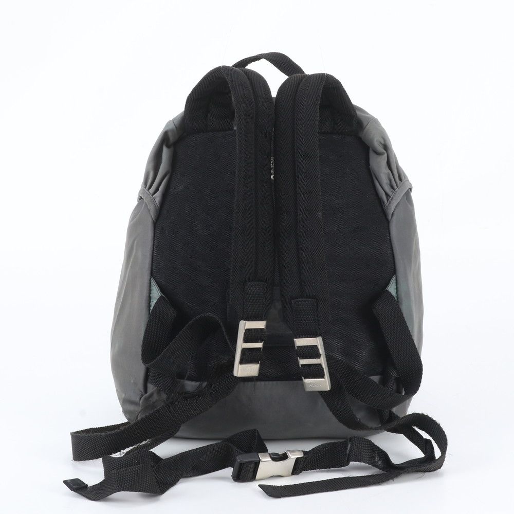 Prada White Tessuto Nylon Triangle Logo Backpack — view 3
