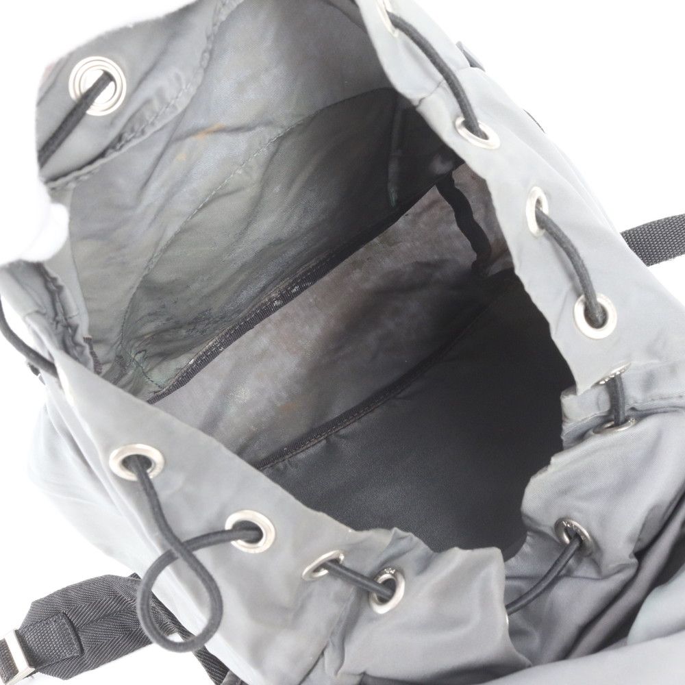 Prada White Tessuto Nylon Triangle Logo Backpack — view 7
